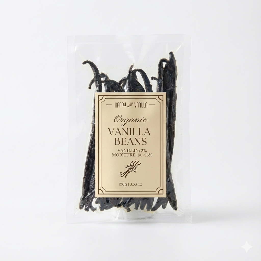 100g Grade A Vanillebonen uit Uganda